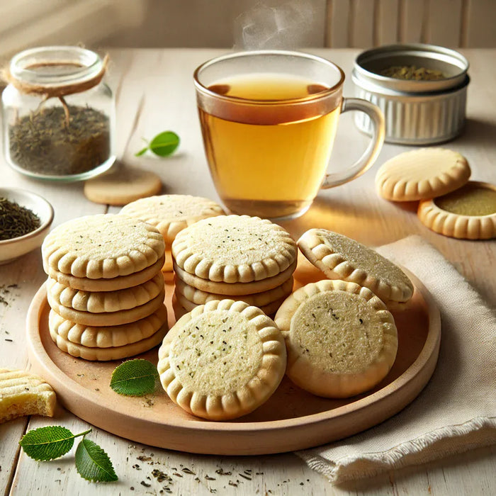 Cream Earl Grey Green Tea Infused Shortbread Cookies